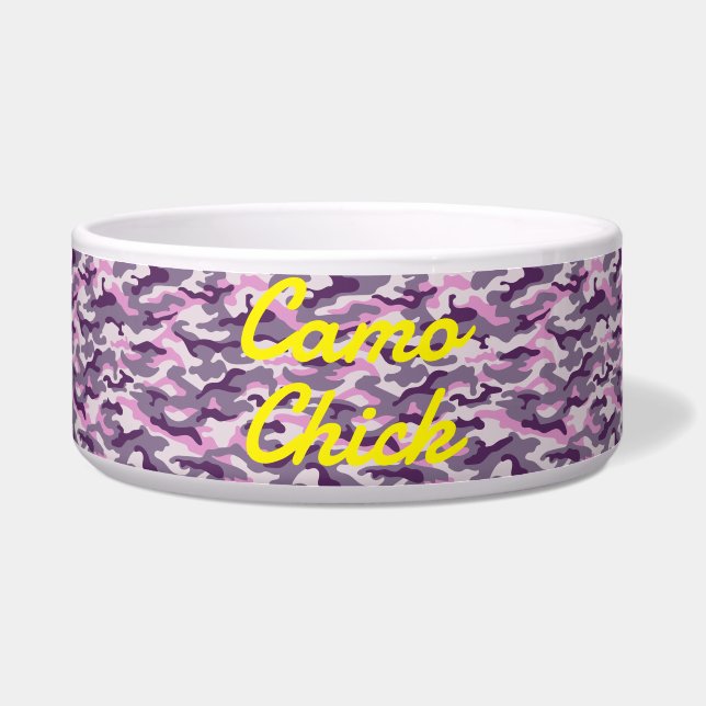 Girly Camouflage Pinks Monogram in Yellow | (Front)