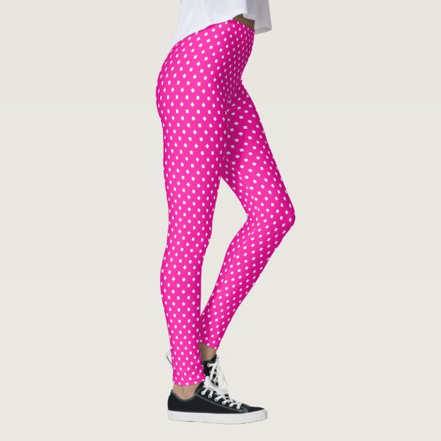 Girly Candy Pink Polka Dot Pattern to Customise Leggings (Right)