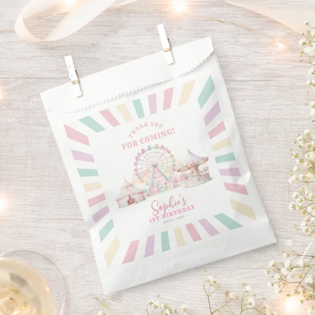 Girly Carnival Circus Kids Birthday Thank You Favour Bags (Clipped)