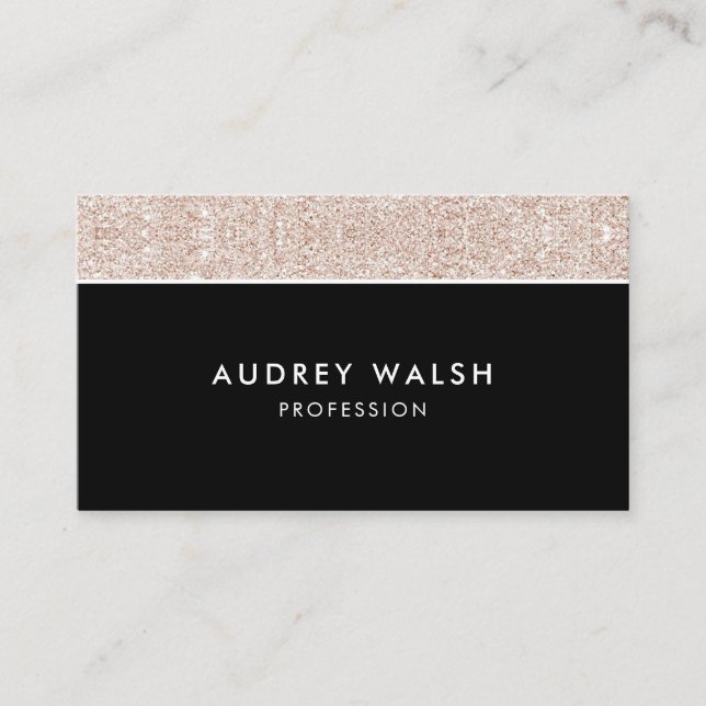 Girly Champagne pink glitter luxury professional Business Card (Front)