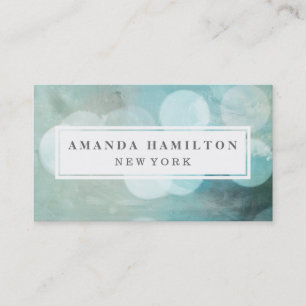 Girly Chic blue Bokeh Glitter Fashion & Beauty Business Card