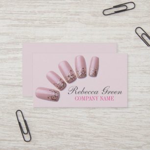 girly chic elegant manicure nails nail salon business card