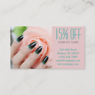 girly chic elegant manicure nails nail salon discount card
