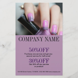 girly chic elegant manicure nails nail salon flyer