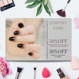 girly chic elegant manicure nails nail salon flyer