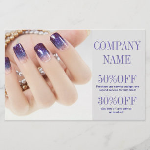 girly chic elegant manicure nails nail salon flyer
