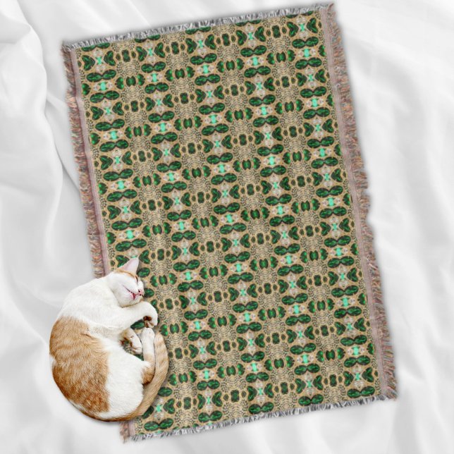 girly chic fashion art deco gold emerald green  throw blanket (girly chic fashion art deco gold emerald green throw blanket)