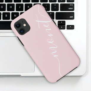 Girly Chic Handwritten Script Name Pink Custom Case-Mate iPhone Case