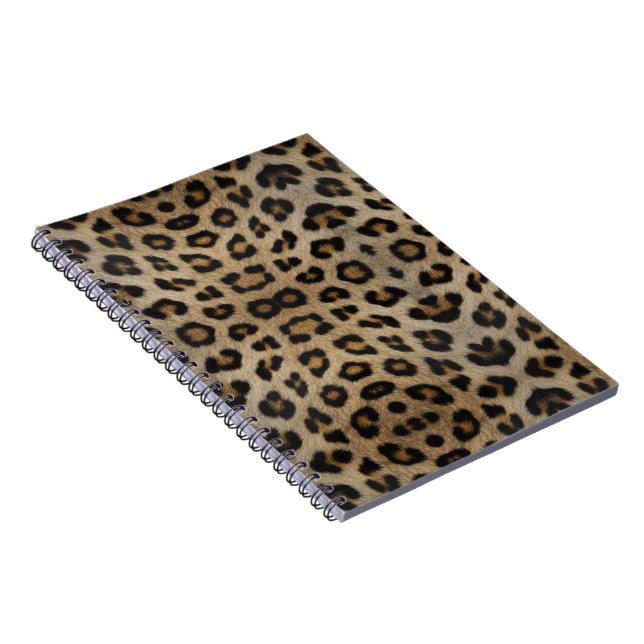 Girly chic leopard fur animal print pattern fun notebook (Right Side)