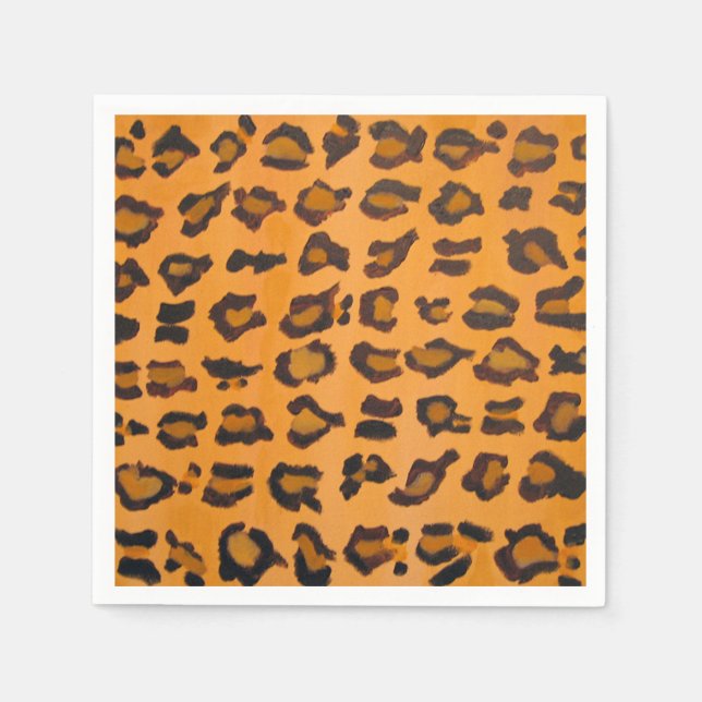 Girly Chic Leopard Print Cocktail Paper Napkins (Front)