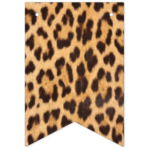 girly chic leopard print wild safari party bunting