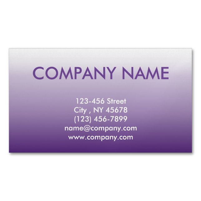 Girly Chic minimalist ombre lilac lavender purple Magnetic Business Card (Front)