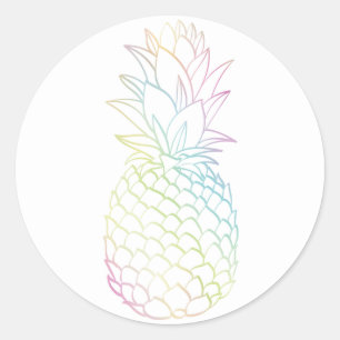 Girly Chic Pineapple Ombre Rainbow Envelope Seal