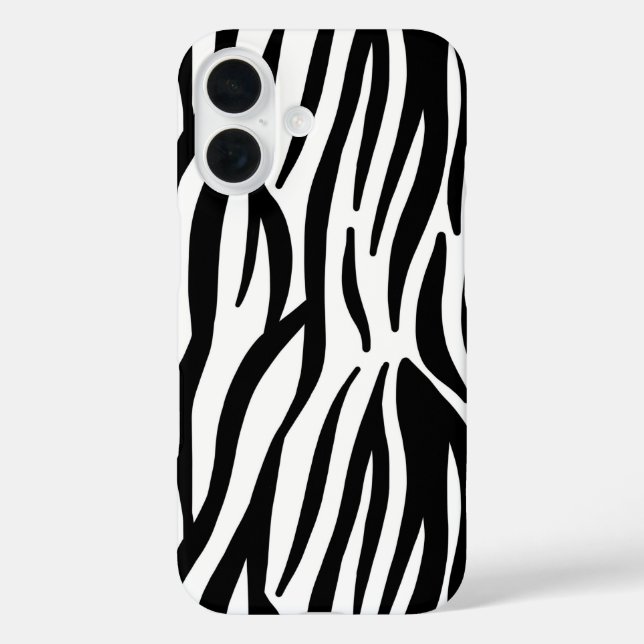 girly chic stylish black white zebra print Case-Mate iPhone case (Back)
