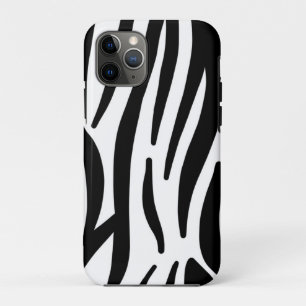 girly chic stylish black white zebra print Case-Mate iPhone case