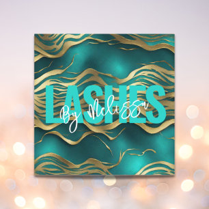 Girly Chic Typography Beauty Makeup Artist Lashes  Square Business Card