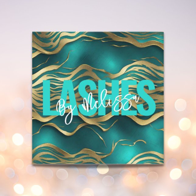 Girly Chic Typography Beauty Makeup Artist Lashes  Square Business Card (Girly Chic Typography Beauty Makeup Artist Lashes Square Business Card)