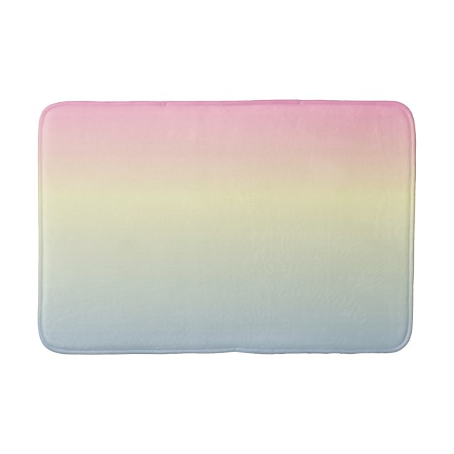 girly chic unicorn pink purple  pastel rainbow bath mat (Front)