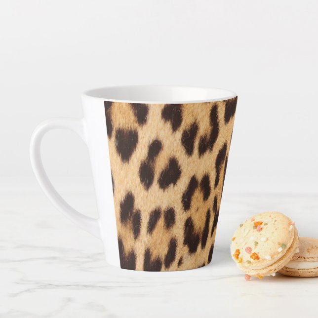 girly chic wild safari animal leopard print latte mug (In Situ)