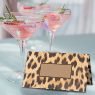 girly chic wild safari party leopard print place card