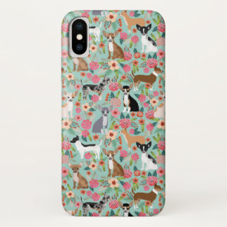 Girly Chihuahua Vintage Floral Pattern Case-Mate iPhone Case