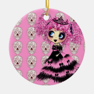 Girly Christmas Ceramic Tree Decoration