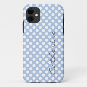 Girly, classic pastel light purple polka dots iPhone 11 case