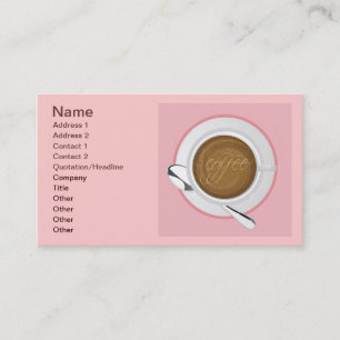 GIRLY COFFEE PINK CAFE HAPPY BEVERAGES GOOD MORNIN BUSINESS CARD