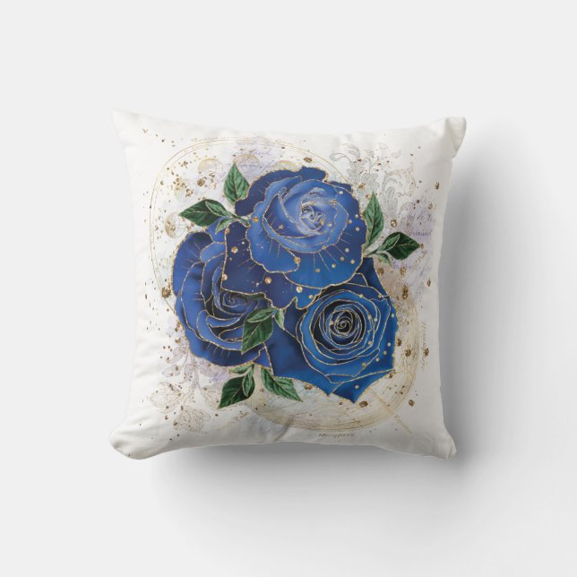 Girly collage - midnight blue  cushion (Front)