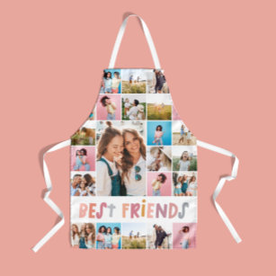 Girly colourful 16 photo best friend modern simple apron