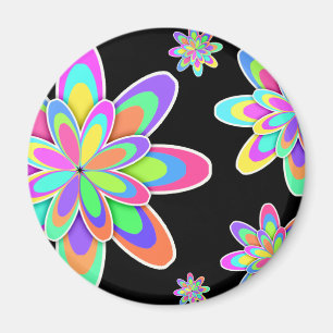 Girly Colourful Flowers Magnet