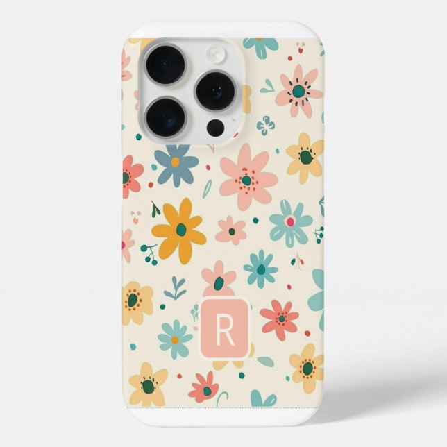 Girly Colourful Flowers Seamless Pattern  Case-Mate iPhone Case (Back)