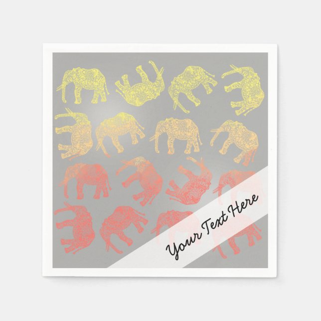 girly colourful tribal floral elephant pattern napkin (Front)