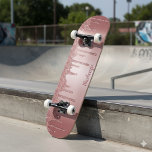 Girly Cool Pink Rose Gold Glitter Sparkle Drips Skateboard<br><div class="desc">Girly Cool Pink Rose Gold Glitter Sparkle Drips Skateboard with faux glitter drips and your personalised name. Easy to customise and perfect for your glitter aesthetic.</div>