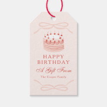 Girly Coquette Bow and Cherries Cake Birthday