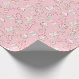 Girly Coquette Christmas Cookies Wrapping Paper
