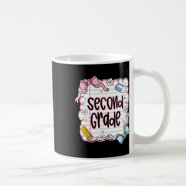 Girly Coquette Second Grade Back To School 2nd Gra Coffee Mug (Right)