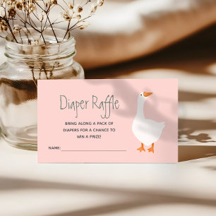 Girly Coquette Silly Goose Diaper Raffle Enclosure Card