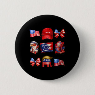Girly Coquette Trump Vance 2024 Trump Girl Republi 6 Cm Round Badge
