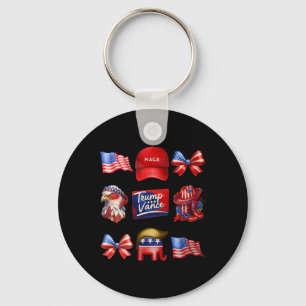 Girly Coquette Trump Vance 2024 Trump Girl Republi Key Ring