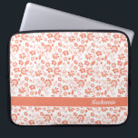 Girly Coral Peach Tropical Flowers Monogram Laptop Sleeve<br><div class="desc">Girly Coral Peach Tropical Flowers Monogram Laptop Sleeve. Easy to customise with text,  fonts,  and colours. Created by Zazzle pro designer BK Thompson exclusively for Cedar and String; please contact us if you need assistance with the design.</div>