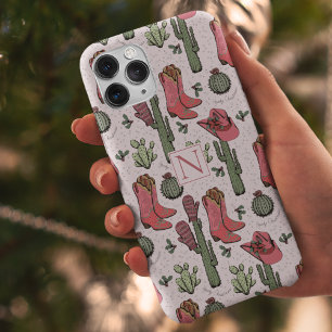 Girly Country Cowgirl Christmas Monogram Case-Mate iPhone Case