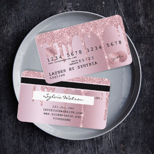 Girly Credit Card Styled Rose Gold Dripping Gold