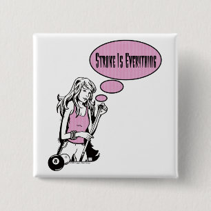 Girly Cue 15 Cm Square Badge