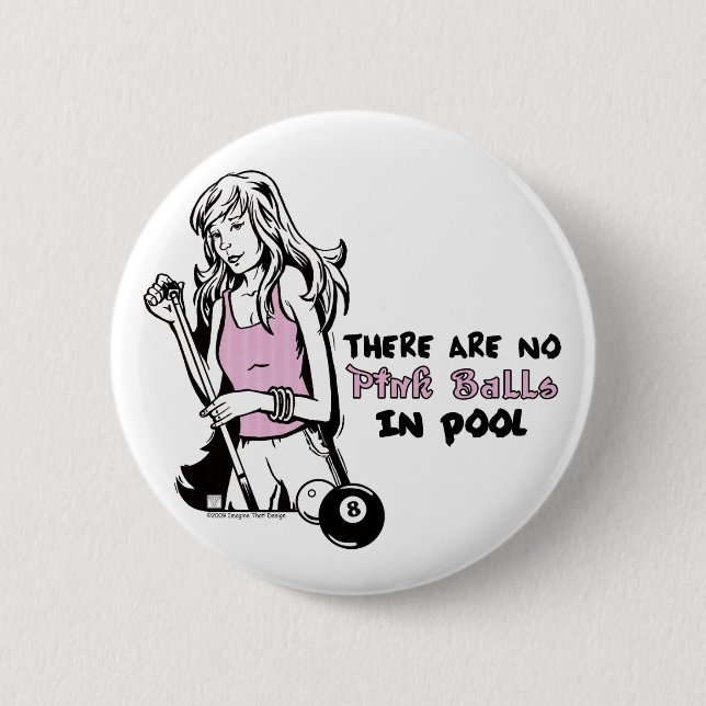 Girly Cue 6 Cm Round Badge (Front)