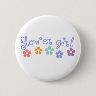 Girly-Cue Flower Girl 6 Cm Round Badge