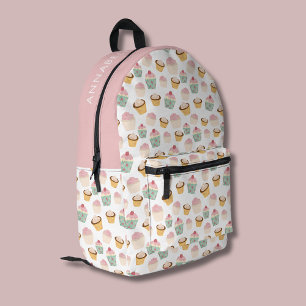 Girly Cupcake Printed Backpack
