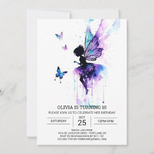 Girly Custom Fairy Birthday Invitation