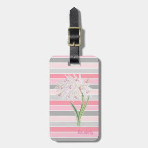 Girly Cute Flower , Stripes Luggage Tag