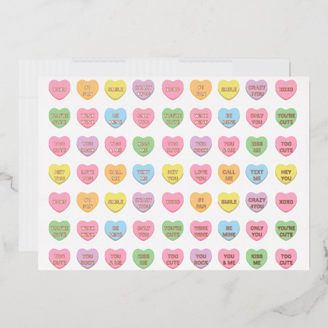 Girly cute fun custom conversation candy hearts (Envelope)